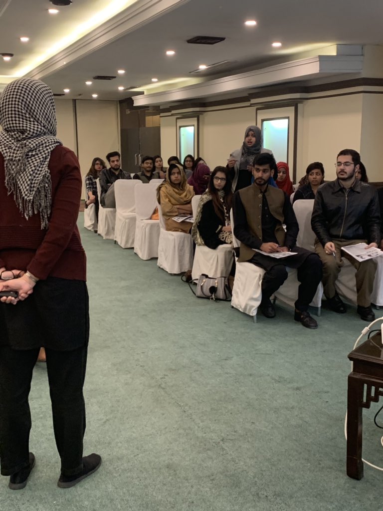 CRSSpak's tweet photo. Interactive activity being conducted by Humaira Masihuddin, Lawyer, among the students during @CRSSpak #PACEEvolution Workshops @ZeeSalahuddin @vogul1960 https://t.co/Mv3wH5dTo0