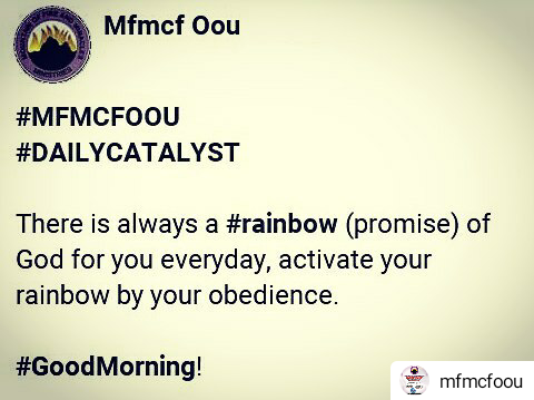 mfmcfoou's tweet photo. #MFMCFOOU
#DAILYCATALYST
There is always a #rainbow_(promise) of God for you everyday, activate your rainbow by your obedience.
#GoodMorning!
#IG: https://t.co/AFfZyJBQp2
#FB: Mfmcfoou
#TW: Mfmcfoou
π§ :Mfmcfoou@gmail.com https://t.co/IpxJapT5za