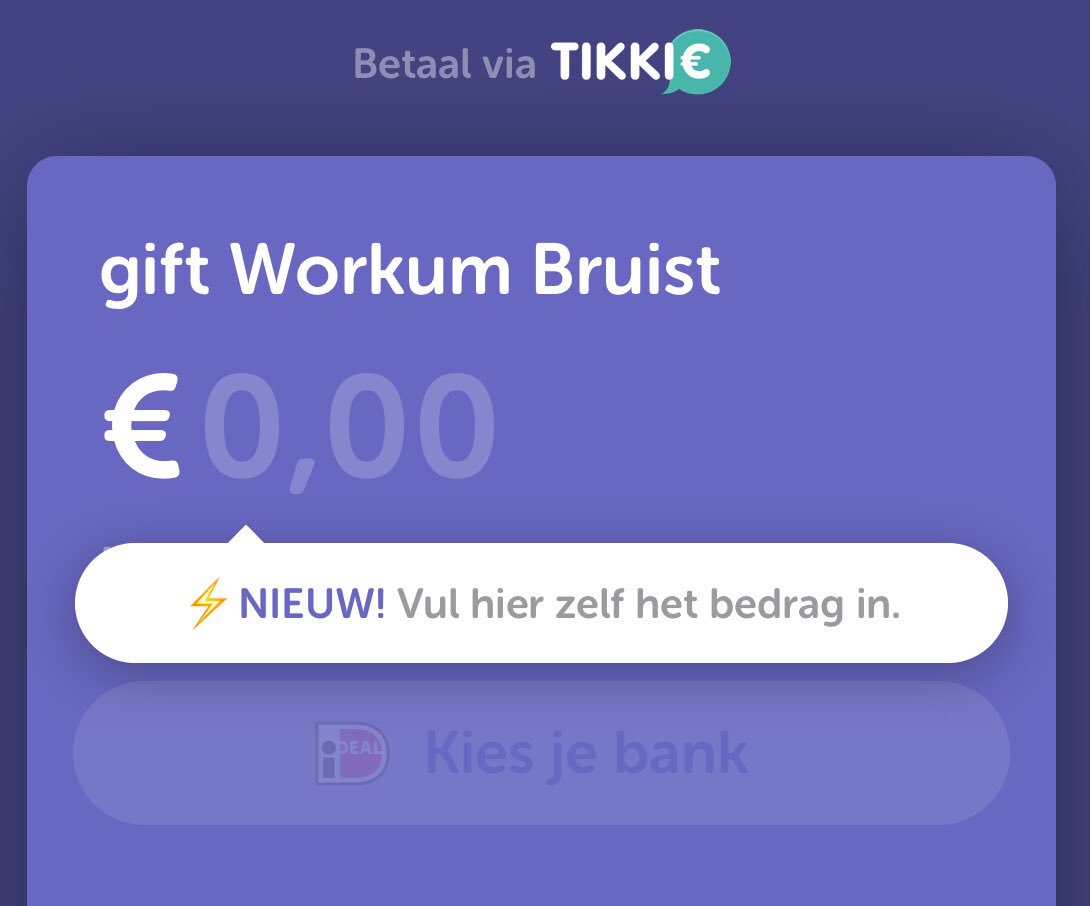 Wil je een vrijblijvende GIFT doen aan Workum Bruist ? En geen gebruik wil/kan maken van de huis aan huis acceptgirokaart aktie ! 
NIEUW bij WorkumBruist de link ‘TIKKIE’
Mede door uw financiële steun is Workum Bruist mogelijk  🧡🎪 link > tikkie.me/pay/tcnkctenh6… pleass RT