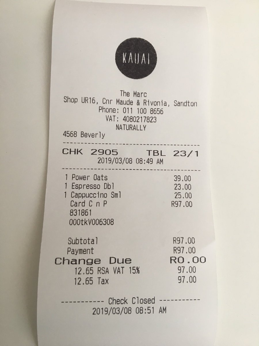 kina_may's tweet photo. @KauaiSA care to explain why my bill this morning totaled to R10 more than the individual charges? #shady #checkyourbills https://t.co/tdvwLV8rVA