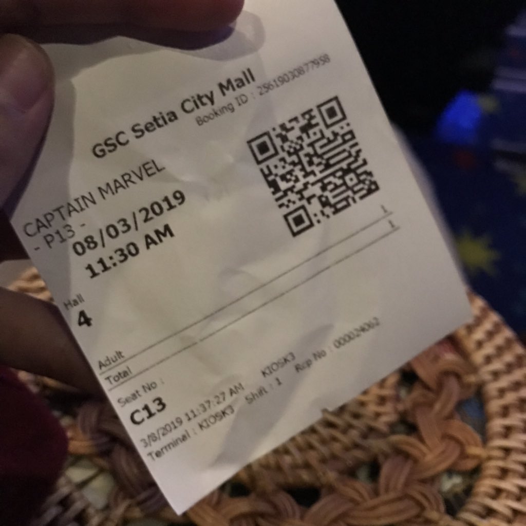 mcuddevil's tweet image. i was too excited i crumpled it lmao but anyway ya girl hv seen #CaptainMarvel