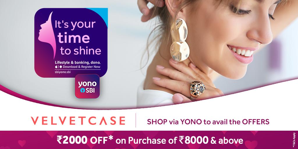 TheOfficialSBI's tweet photo. Treat yourself to something special with a special discount on VelvetCase jewellery, only with #YONOSBI. Download now: https://t.co/yjDSsjkoWj
#SBI #StateBankofIndia #YONOSBI #VelvetCase #Offer #Discount https://t.co/asoCoGDZqT
