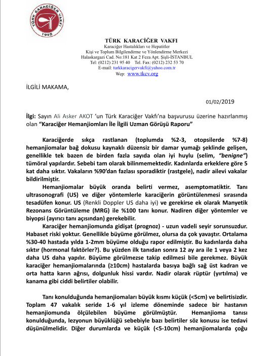 ardakaradaaa's tweet photo. @ValiCatakli Türk karaciğer vakfının arkadaşımıza yolladığı karaciğer hemanjiomu raporu https://t.co/xZEV5iAcDB