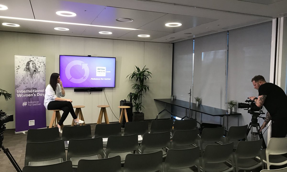 Setting up for our day of #BalanceForBetter livestreams. Find out more: dentsuaegisnetwork.com/balance-for-be… #IWD19