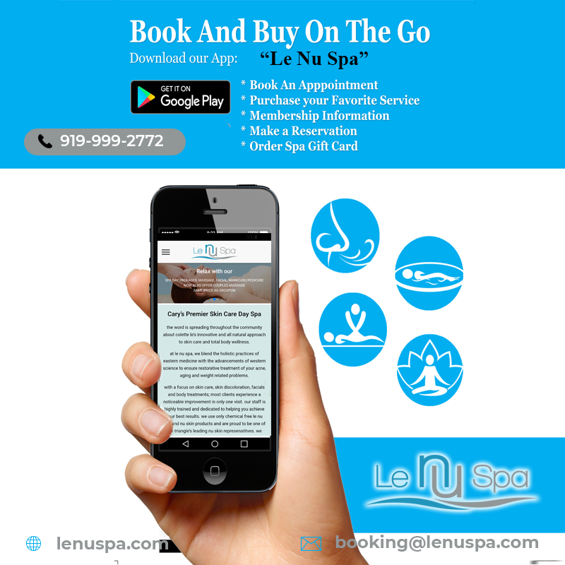 LNSpaFranchise's tweet image. Book an appointment, purchase your favourite service, membership information, Le Nu Spa ambassador, franchise program, order your gift card!
Download our App now @ bit.ly/2tLyv2A
#lenuspaapp #spaapp #appmarketing #androidapp #googleplay #lenuspa #cary #northcarolina