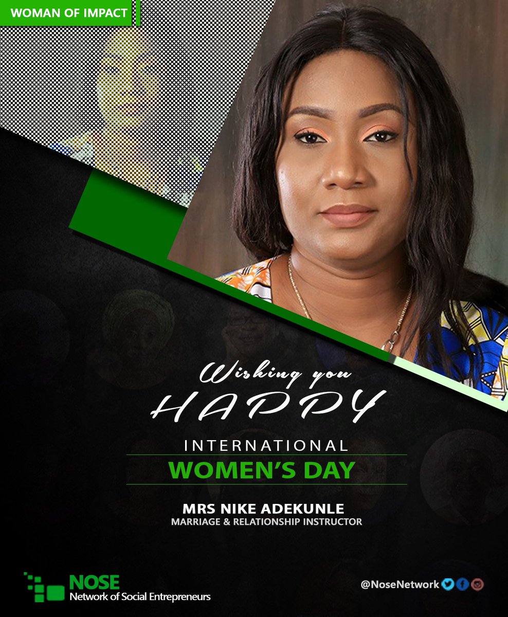 NoseNetwork's tweet photo. Wishing you #HappyWomensDay.
#InternationalWomansDay
@NikeAdekunle https://t.co/IJnl0S9RFD