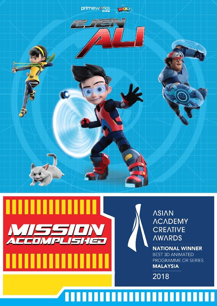helloprimeworks's tweet photo. We are happy to announce that @ejen_ali was crowned the Malaysia Winner in the Best 3D Animated Programme or Series category of the Asian Academy Creative Awards!
Mission Accomplished! #ActImmediately #EjenAli https://t.co/SEgDwI5dSO