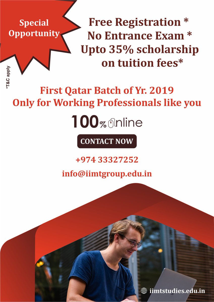 IIMTStudies's tweet photo. "Exclusive Qatar Batch'19"
#qatareducation #qatar🇶🇦 #exclusivebatch #2k19 #iimtstudiesuk #iimtstudiesqatar #iimtstudiesedu #iimtstudiesahmedabad #iimtstudies #bestelearninginstitute #bestelearning #happystudents #engineeringstudent #managementstudents #freeregistration * #qatar https://t.co/0qhqxGv2Vb