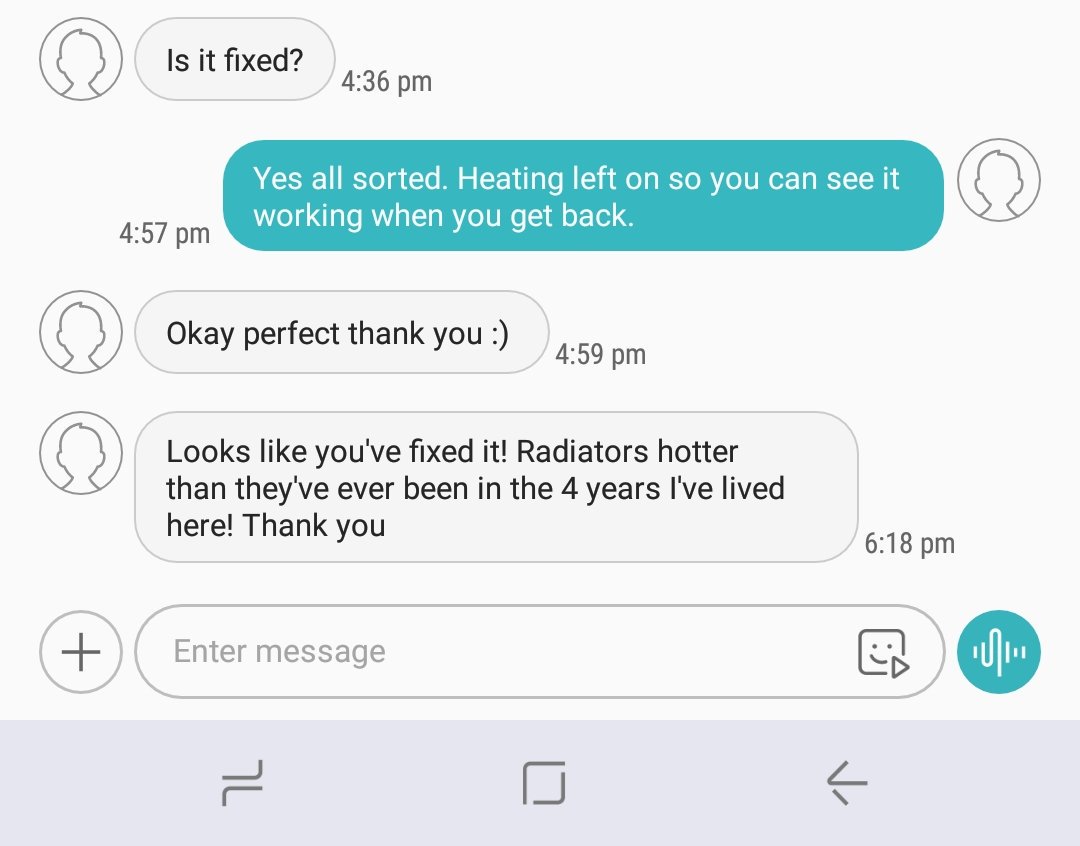 Darren_TMG's tweet photo. Another happy customer. This was a @GledhillGroup EM2000 that hadn't been working correctly for years. Initial call out found the 9KW element was completely gone. New element on and its working perfectly now. #HappyCustomer #HappyTennant https://t.co/uZlbvQ4tZO