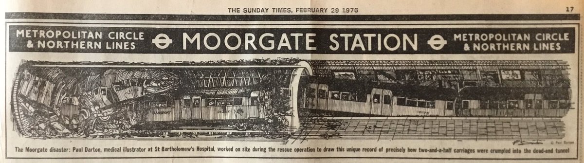 Research into the #Moorgate disaster for <a href="/icpem/">The ICPEM</a> Historical SIG continues with the arrival of a copy of @thesundaytimes from 29 February 1976 - which includes Laurence Marks’ investigative feature. Never before heard of a medical illustrator working at the scene of an incident ...
