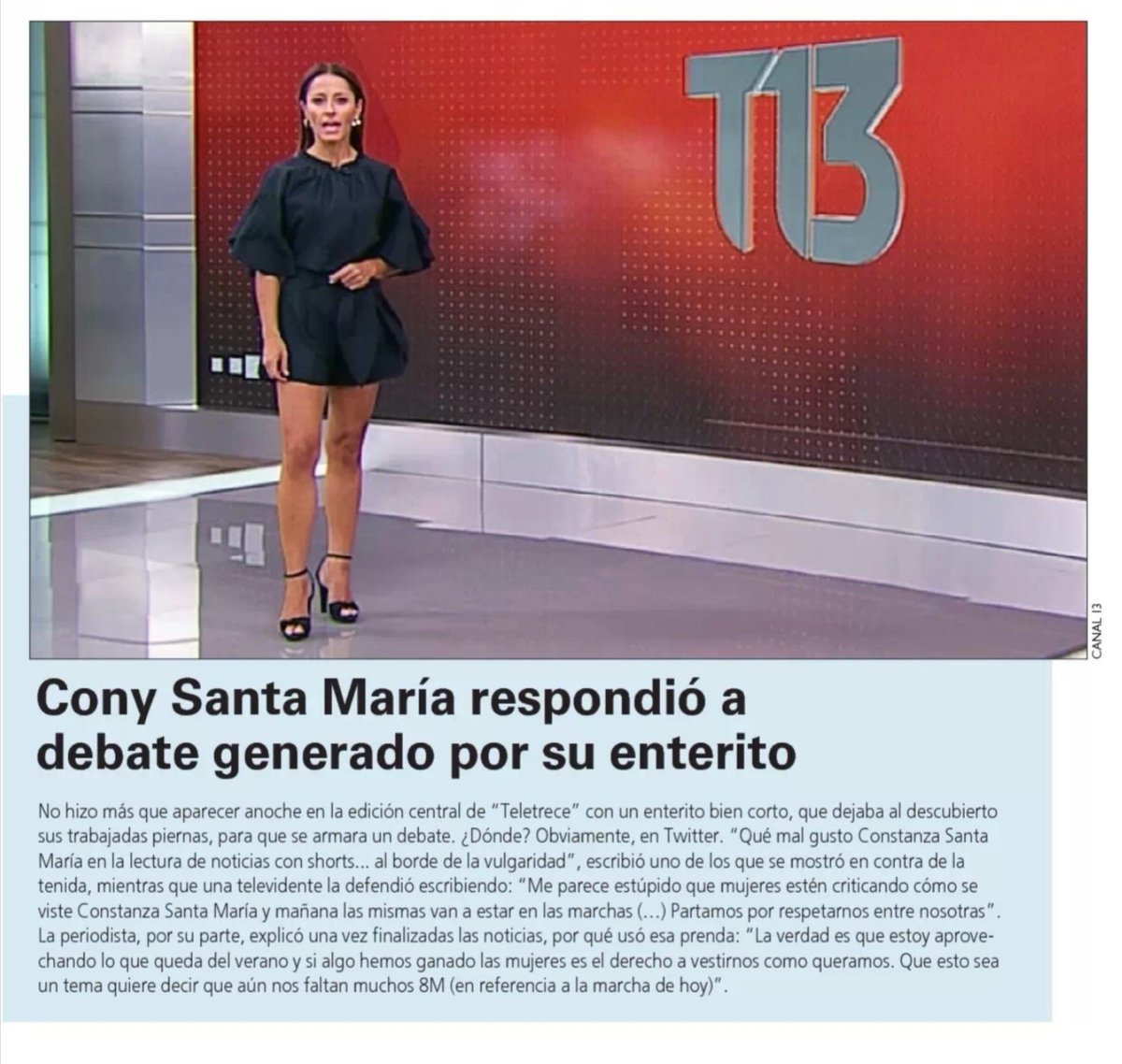 fuentesilva's tweet photo. El fondo de esta "polémica" muestra nuestra poca capacidad para fijarnos en lo relevante y establecer prioridades vacías. @ConySantamaria es bastante más que la ropa que la viste. Es ultra profesional y preparada. Seca. Su look es accesorio. Aprendamos a leer lo correcto. https://t.co/XT5RerzZkt