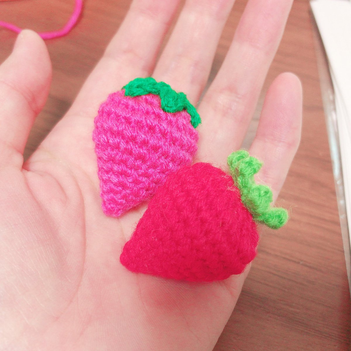 🍓いちごのあみぐるみ🍓 編み図を置いときますので、もしよかったら編