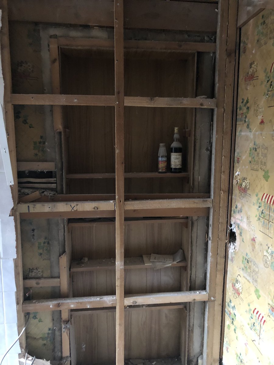 EllendaleE's tweet photo. Found a booze cupboard complete with homemade wine! #porty #talkporty #newoffice #teamdemolition https://t.co/aXBSa5MBFA