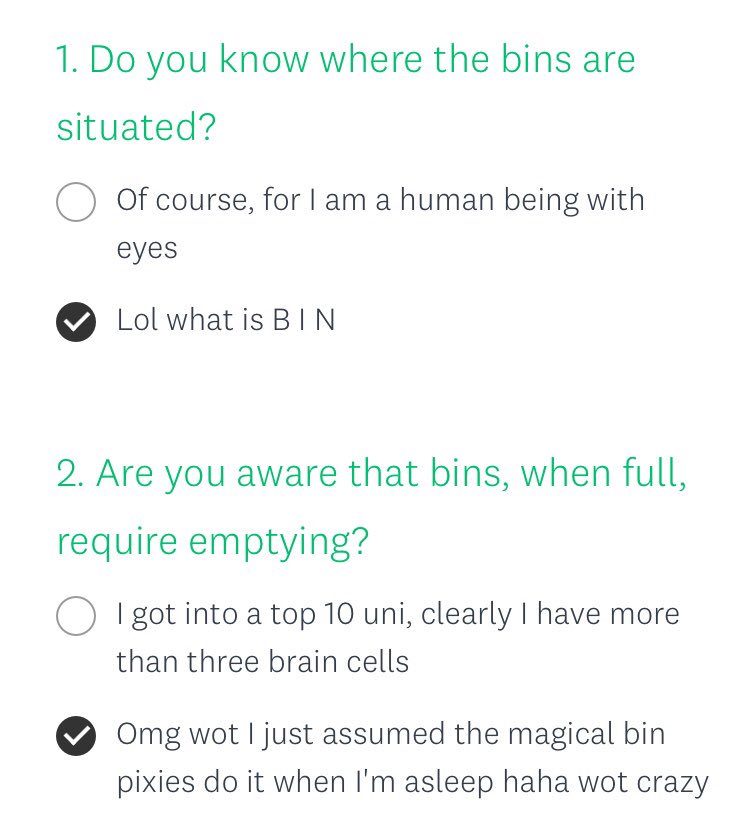 indsclayton's tweet image. if anyone wanted an insight into living with students, my housemate has just sent this survey to the house chat for us to fill in