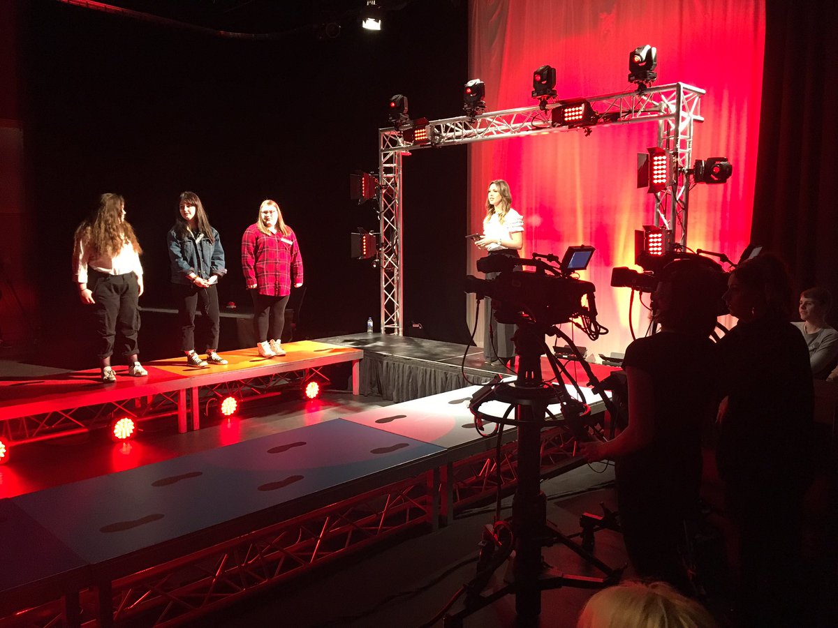stvcinema's tweet photo. Fitting that the girl’s team won on #InternationalWomensDay getting ready to shoot the final of the quiz. @StVincent6FC @solentuni https://t.co/4VxBzskKWR