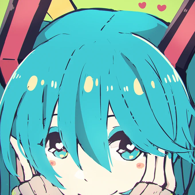 お題: 初音ミク×アイシャドウ
#クリプトンズ箱推しお絵描き60分一本勝負 