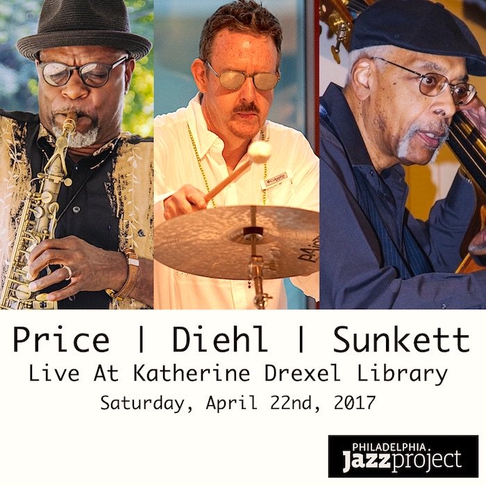 PHLJazzProject's tweet photo. NEW FREE JAZZ MIXTAPE / Price | Diehl | Sunkett - Live At Katherine Drexel Library / Recorded during Jazz Month 2017 in Philly / For More Info &amp; Download: https://t.co/UnGnMIIDp1 / #PhillyJazz #JazzMonth #JazzAtTheLibrary  #FreeConcert  #LarryPrice  #KevinDiehl #SonnySunkett https://t.co/WPalcSBOZY