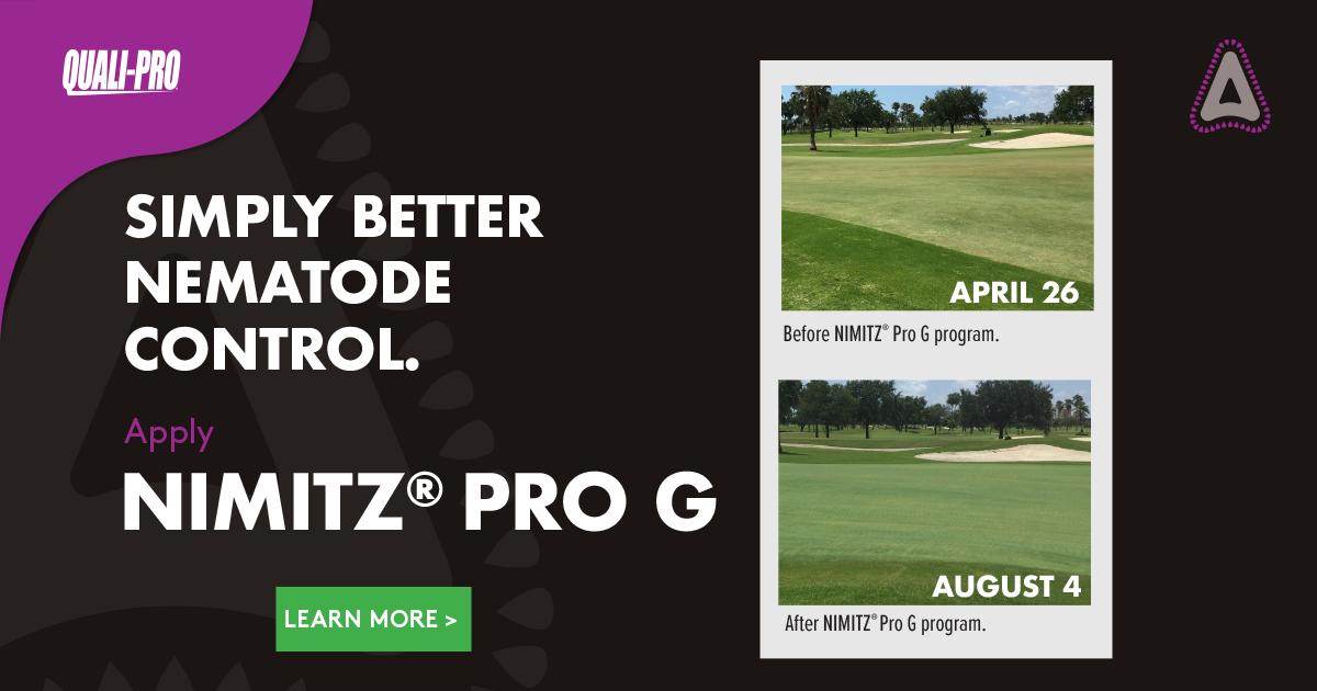 Quali_Pro's tweet photo. For Simply Better Nematode Control. Apply #NimitzProG  #qualipro #turflife #golflife
LEARN MORE > https://t.co/QdTNU4uxUy https://t.co/T6pAU3WfOm