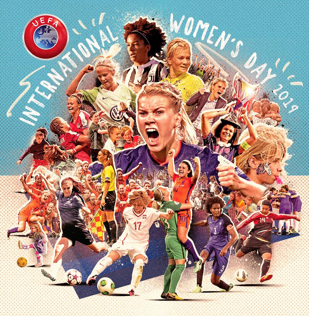 UEFA's tweet photo. Women’s football isn’t the football of the future ❌

Women’s football is the football of right now ✅ 

#InternationalWomensDay 
#EqualGame #WePlayStrong https://t.co/gjlgCRTidy