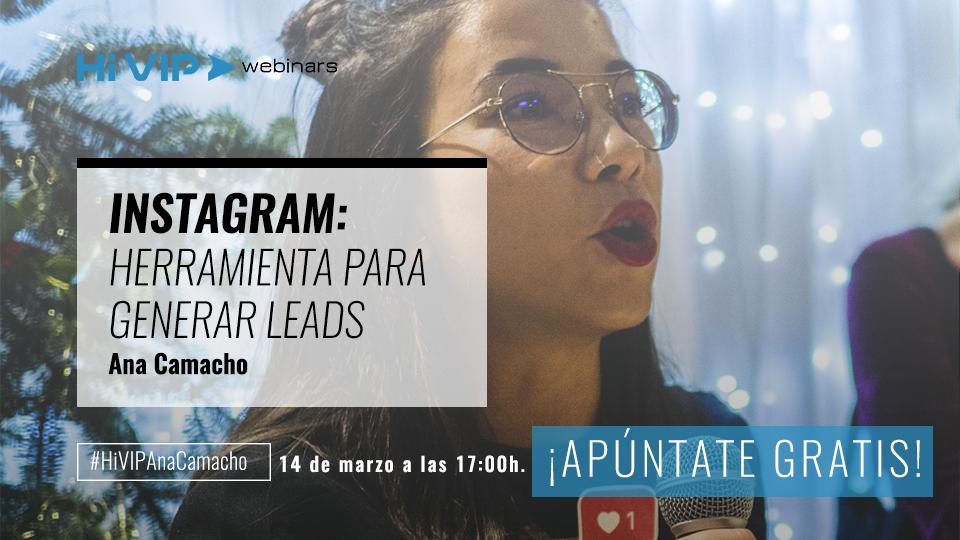 ¡TODAVÍA ESTÁS A TIEMPO DE APUNTARTE! 🙌

#WebinarHiVIP | ‘Cómo convertir instagram en una herramienta de generación de leads. 
👩🏻‍🏫Ponente: <a href="/am_camacho/">Am Camacho</a> 
🔗Inscripciones: bit.ly/2TxufSE 
  #webinar #videoformacion #instagram #marketing #video