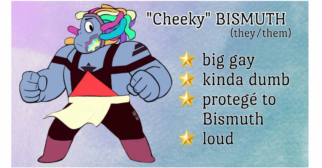purecrypticart's tweet photo. First half-decent Steven Universe edit of my Gemsona, "Cheeky" Bismuth for the SU D&D campaign I'm apart of.
#suedit #stevenuniverseedit #su #stevenuniverse #stevenuniverseedits #stevenuniversebismuth #subismuth #bismuthstevenuniverse #bismuthsu #bismuth #gemsona #rebeccasugar https://t.co/kkepqiZTV1