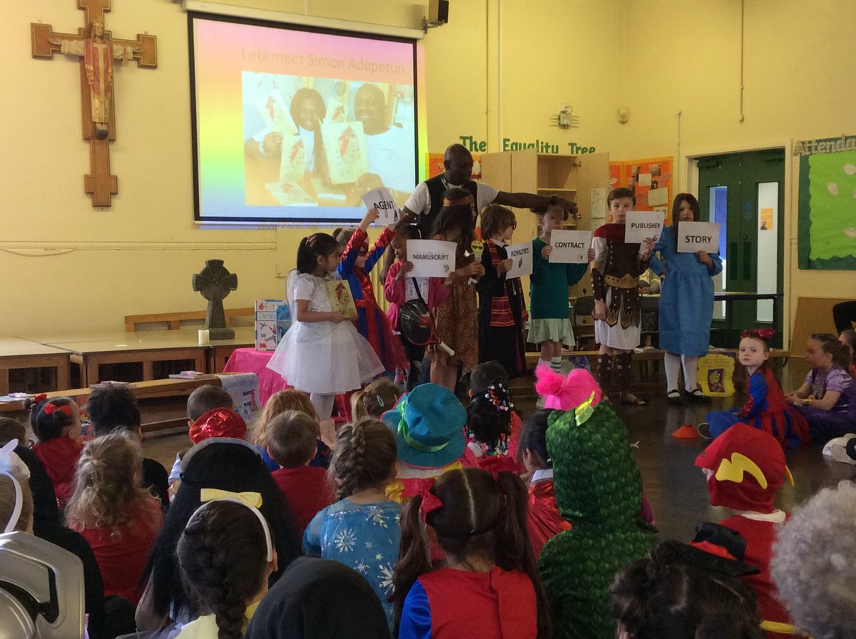 StFinbarsSch's tweet photo. We’re looking forward to working with @simonadepetun today, we can’t wait to read his book The Bee Hive #WorldBookDay19 #thebeehive #readingforpleasure #readingforenjoyment https://t.co/yaVtSfbjUe