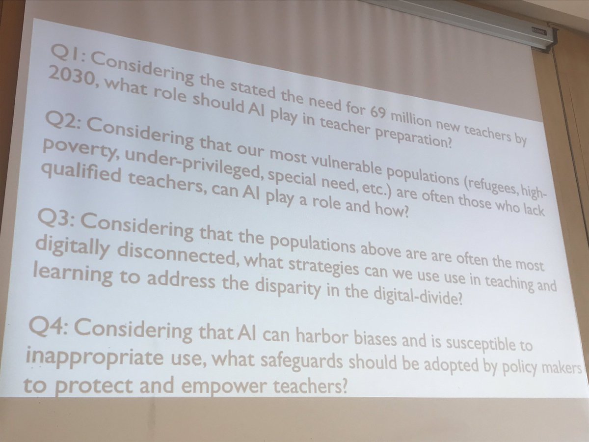 MassaMufti's tweet photo. Brilliant discussion on using #AI to support teachers and teacher development by #InternationalTaskForceOnTeachers #Education2030 at #unesco4ai #HumanAI https://t.co/4GewLLEFH6