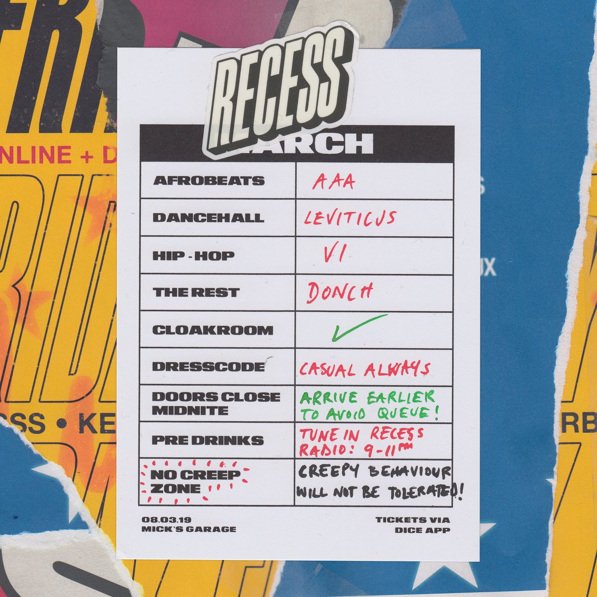 jojoldn's tweet photo. hello. last solo night club night til november*. lots of music tonight starting from 9pm via #RECESSRadio. no heels. it’s a no creep zone too. 

https://t.co/0Fc1lrhPnd

(*there will be a recess weekender in may) https://t.co/6LTqhw5lyS