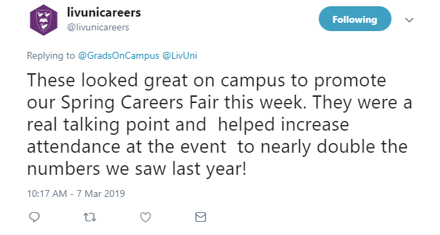 Feedback from <a href="/livunicareers/">Careers & Employability, University of Liverpool</a>!

Learn more about our diverse portfolio of services within the student marketing sector - jobs4.link/GradsOC
