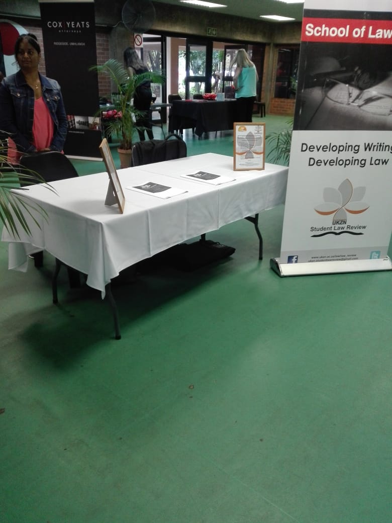UKZNSLR's tweet photo. Hey all!
We are back with a new publication and many other activities.
Come chat with our editors today at the #LawProfessionsDay at the Old Mutual Sports Hall (Omsh), #HowardCollege.
#DevelopingLaw #DevelopingWriting https://t.co/eaVID15e93