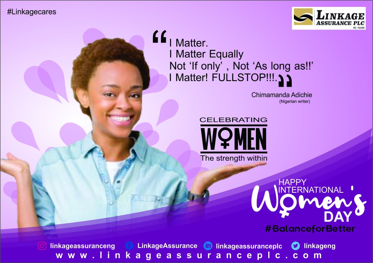 Do your bit to ensure that the future for girls is bright, equal, safe and rewarding.

#BalanceforBetter
#InternationalWomensDay
#HappyWomansDay2019
#Tgif
#insurance
#Linkagecares
#Protectionthatcounts