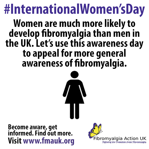 fmauk's tweet photo. #InternationalWomensDay 

Anyone can develop fibromyalgia, although it affects around 7 times as many women as men. Today can be used to recognise and highlight all of the women who are impacted by fibro. 🙌🏽

Let's get that awareness raised. 👊🏽 https://t.co/mbhmj83nu3