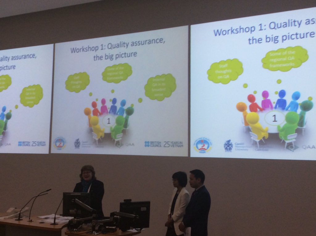 Cardiffmet_Int's tweet photo. Staff from NEU and @QED_Tweets are talking about our @vnBritish project on quality assurance & quality enhancement
#CMetPartnerConference https://t.co/SQ269arckN