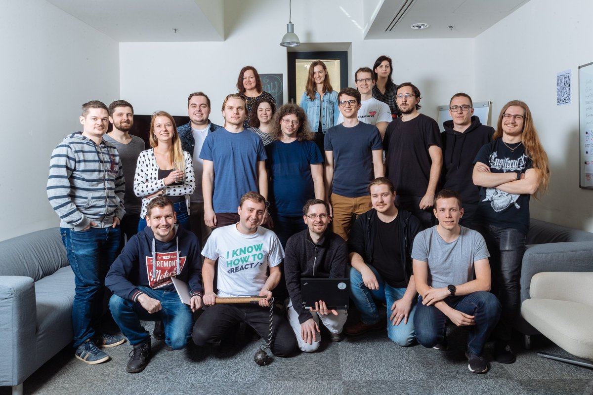 ECODevops's tweet image. This is us!! Almost everyone from our Blackbox, Ihned, Sklep and Mail developer teams. And some random girls, paid models probably... Just kidding 😂