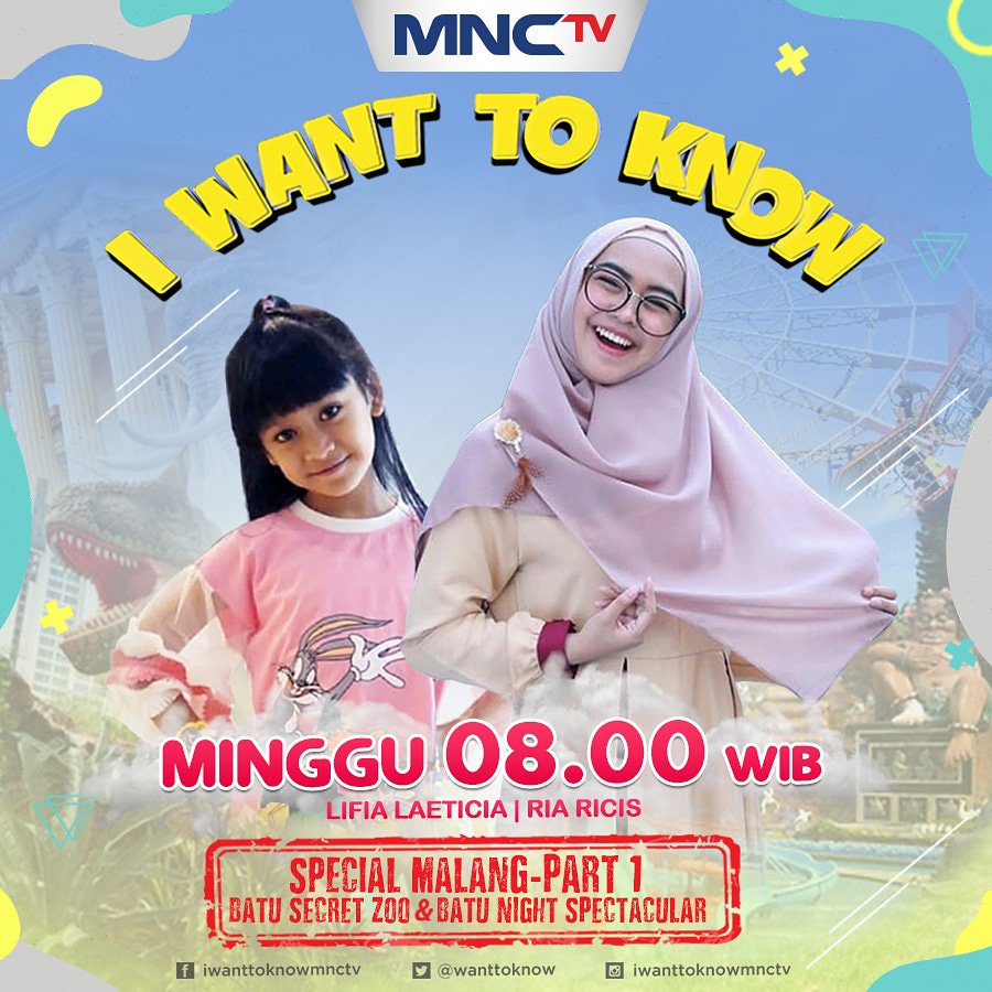 WantToKnowMNCTV's tweet photo. Ting Tung...

Spesial MINGGU INI #IWantToKnow akan mengajak kamu seru-seruan di Kota Malang loh.

Pokonya dijamin gak akan bosen! Yuk catat jam tayangnya, pukul 08.00 WIB biar ga ketinggalan 😉. https://t.co/DRsnpsCa88