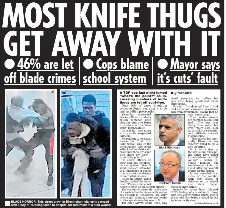 icrowson's tweet photo. Top cop fumes 'what's the point' after thug caught with 'fearsome' knife walks free. My story here: https://t.co/Vl6ooLLruG