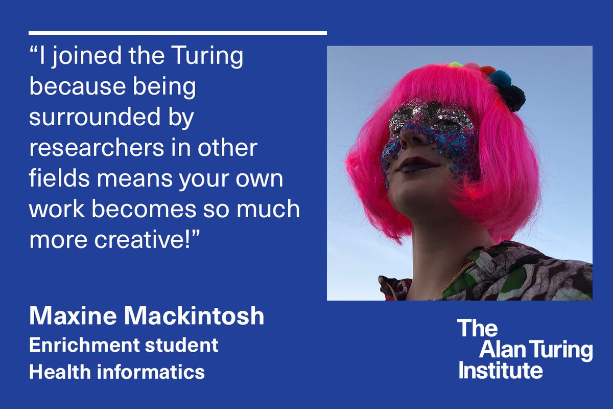 turinginst's tweet photo. MAXINE MACKINTOSH
@Maxi_Macki is best known for starring in our Enrichment student Q&A series. π Her PhD involves using medical records to uncover early signs of dementia. Read more: https://t.co/95je6Lm9t7
#BalanceForBetter #IWD2019 #TuringWomen https://t.co/oLcRJMwmYc