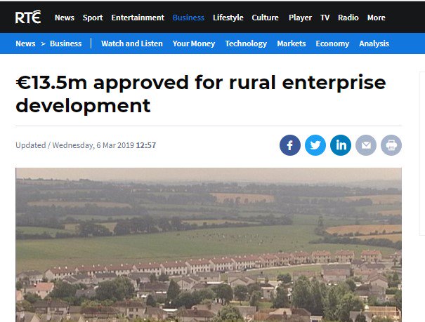 capnetworkire's tweet photo. #LEADER important support for rural #localenterprise both directly &amp; indirectly across a number of LEADER themes. Direct enterprise support recently highlighted by @rte see https://t.co/Ydf5NZvRWE Interested in LEADER funding? See our LAG contact database https://t.co/MolNLL5512 https://t.co/SVUnc90g1Z