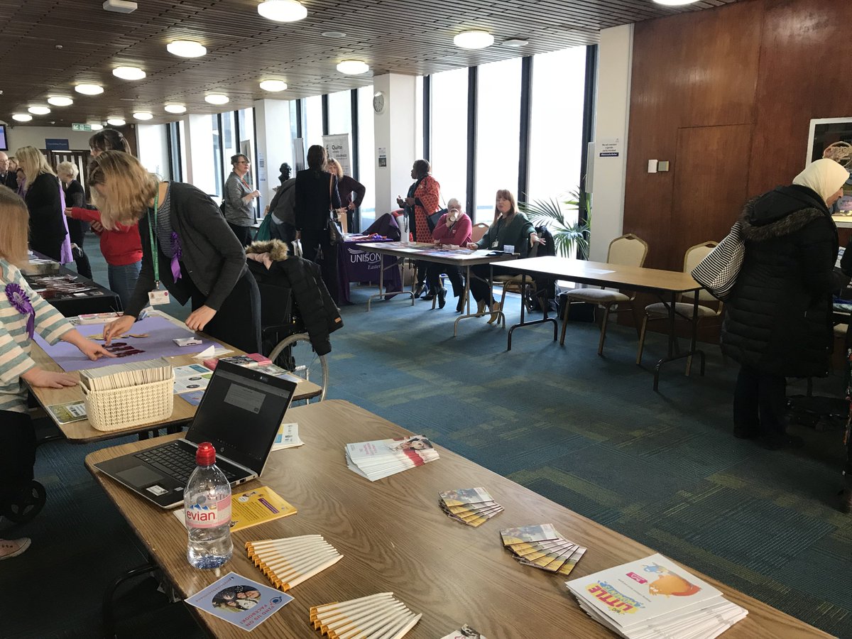 Great to be here at @SouthendBC 's busy #InternationalWomensDay celebration this morning at the Civic Centre. Come along and chat to us, or get involved in some of the fantastic activities happening, from smoothie bikes to self defense! #southend