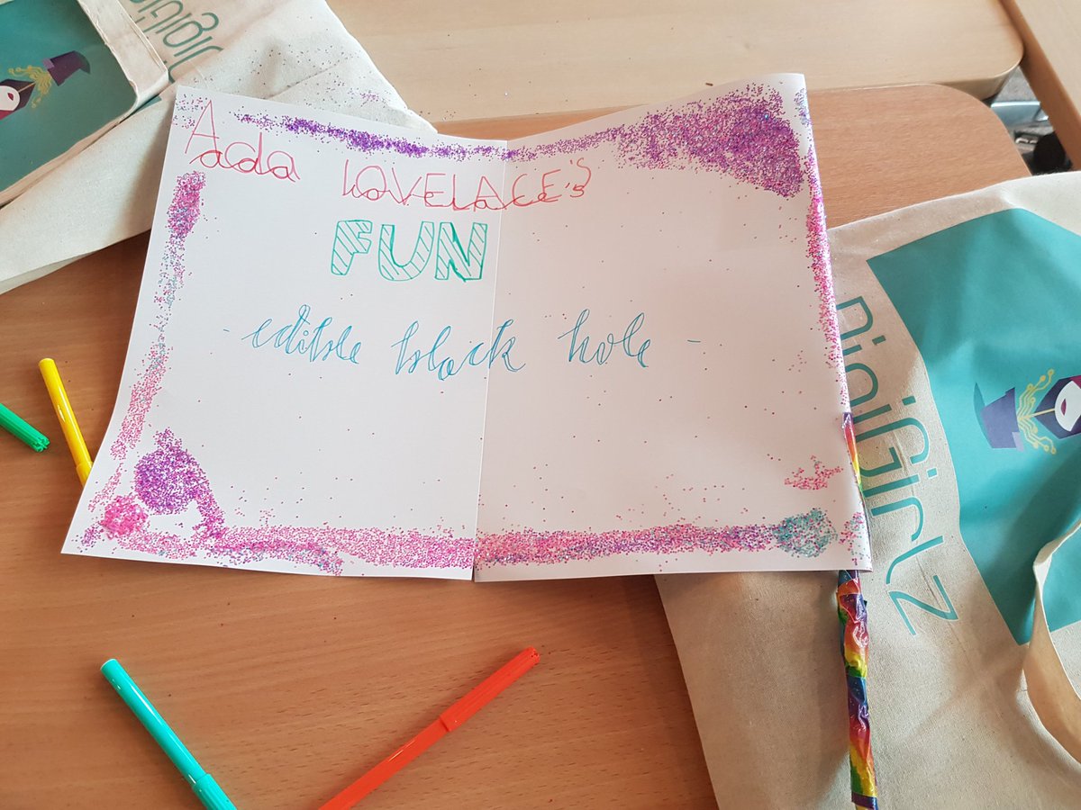 KewHouseDesign's tweet photo. So we are team 'Ada Lovelace Fun edible black hole' - catchy! @KewHouseICT @microsoft #DigiGirlz #kewhousedesign #kewhousecomputing #MakeWhatsNext #InternationalWomensDay https://t.co/fsJcokMqDA