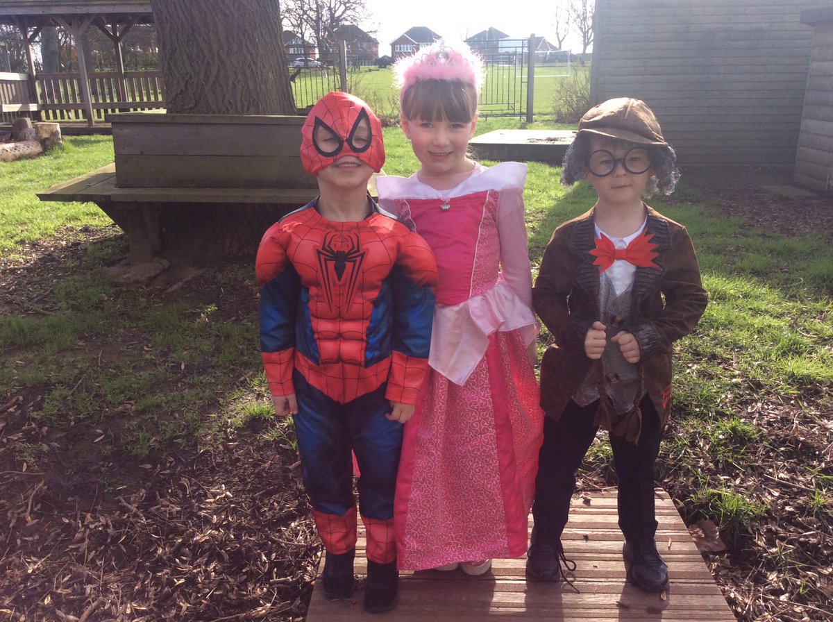 World book day in year 1.  Harry Potter meets Spider-Man.   Aurora meets Mr Stink!