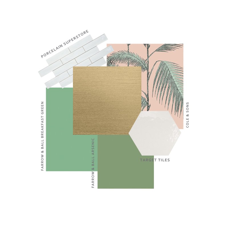 Another inspiring moodboard, this time with a pastel/jungle inspired theme. RT if this is your dream bathroom. #theshowerlab