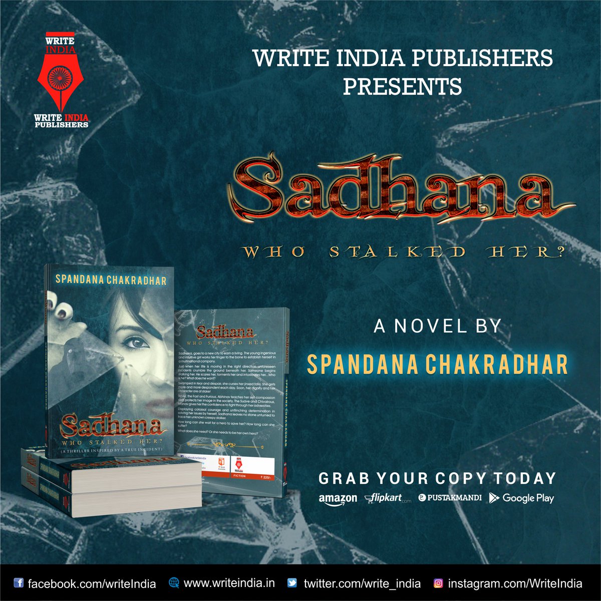 JinalPandya1709's tweet photo. On this women's day, read this inspiring story of a brave and courageous woman Sadhana.

Sadhana, Who stalked her? By @SanaSaga2 
Amazon: https://t.co/IMOHAyup8J 

#SadhanaWhoStalkedHer #SpandanaChakradhar #bookishelf  #books #InternationalWomensDay #HappyWomensDay2019  #IWD2019 https://t.co/VullutgUQt