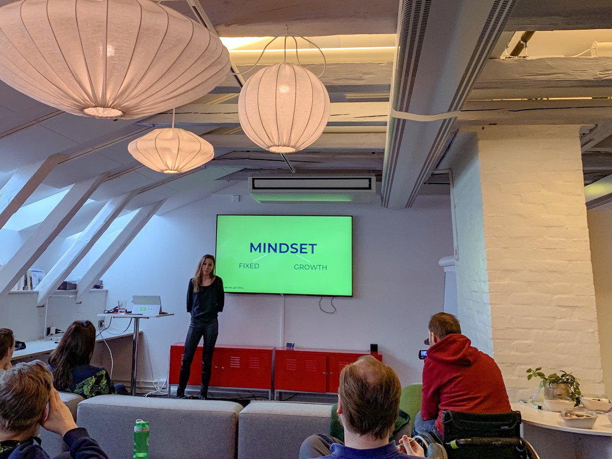 Listening to ⁦<a href="/madesch/">Madeleine Schönemann</a>⁩ talking about hacking your brain and the importance of having a growth mindset. About how you can view your brain as a computer...