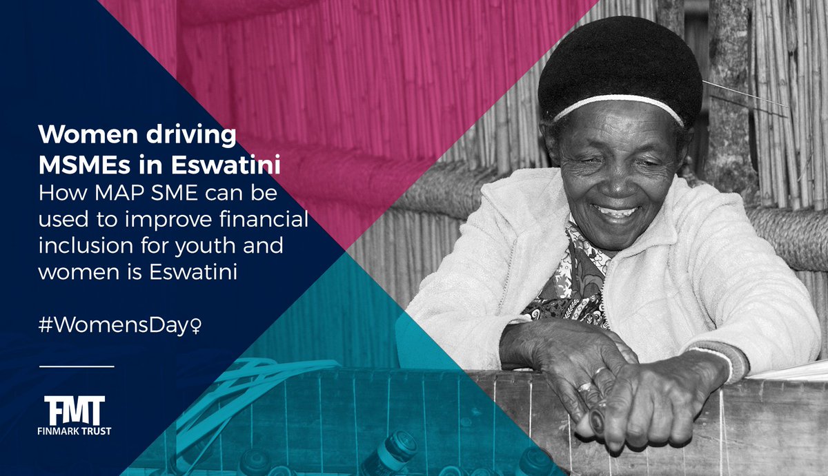 Finmarktrust's tweet photo. Women make up 74% of SME owners in Eswatini. Interventions like the #MakingAccessPossible SME approach help create a modern, detailed, targeted & coherent framework to support the #MSME sector. Read more about our women focused work here https://t.co/ohsP6tKYx2 #WomensDay https://t.co/kAx2fputcR