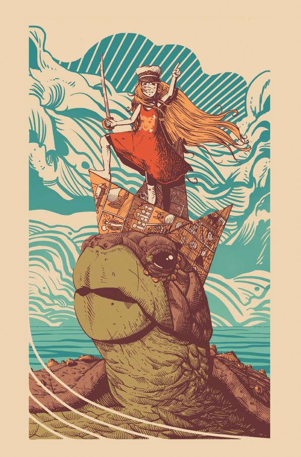 spaint_es's tweet photo. Buen día para recordar esta ilustración con la que #GonzaloÆneas participa en @spaint_es. Una capitana intrépida a la que nada le asusta y dispuesta a vivir grandes aventuras. https://t.co/6QdUabJNDz #alabordaje #alabordatge #AllAboard https://t.co/uZMDF9lTm9