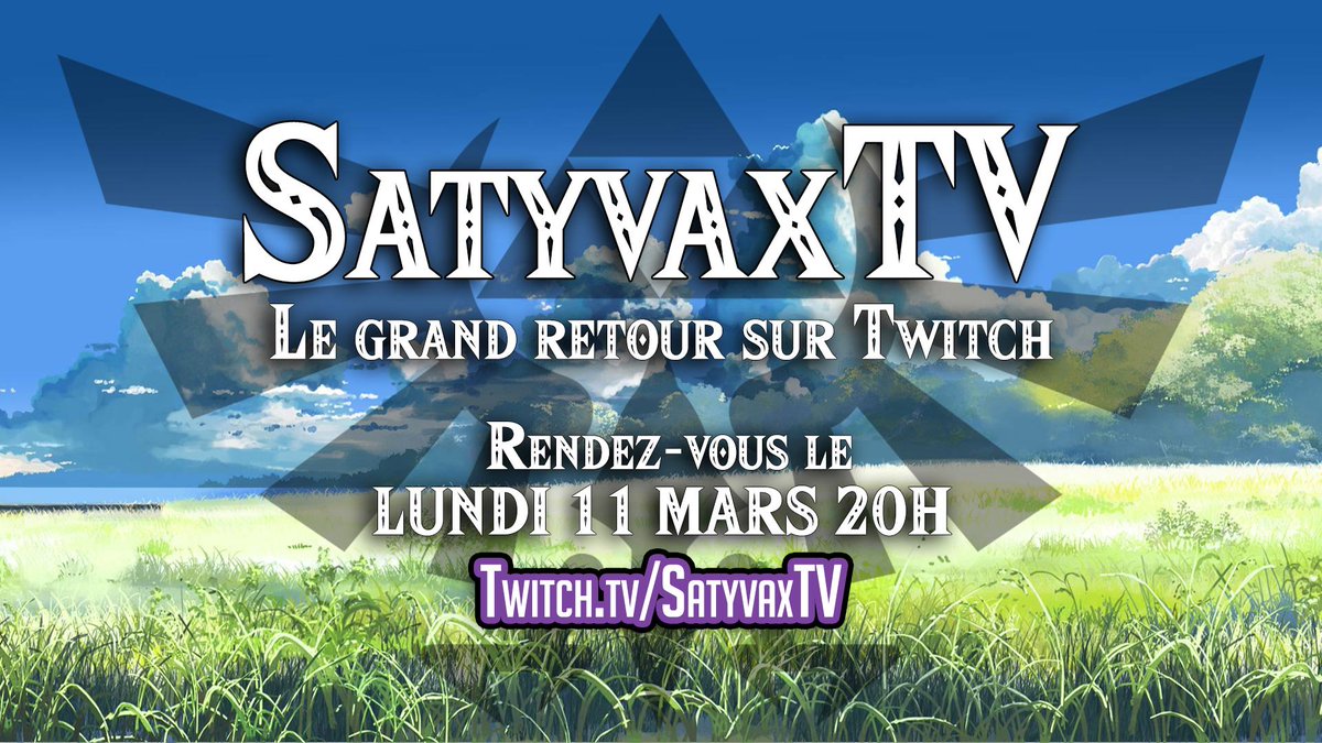 SatyvaxTV's tweet photo. Je n'ai qu'une chose a dire, je suis bonheur, j'ai hâte de vous retrouver. Et j'ai un peu le traque ^^ https://t.co/vj6Z6CS97P