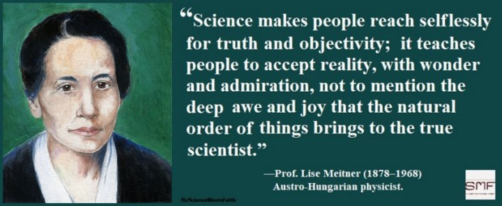 DmuForSoc's tweet photo. In honour of it being International Woman's Day 2019, here is a quote from Lisa Meitner; a woman who developed the first theoretical explanation of nuclear fission.
#IWD2019 #InternationalWomensDay https://t.co/QnG8OVDNEG