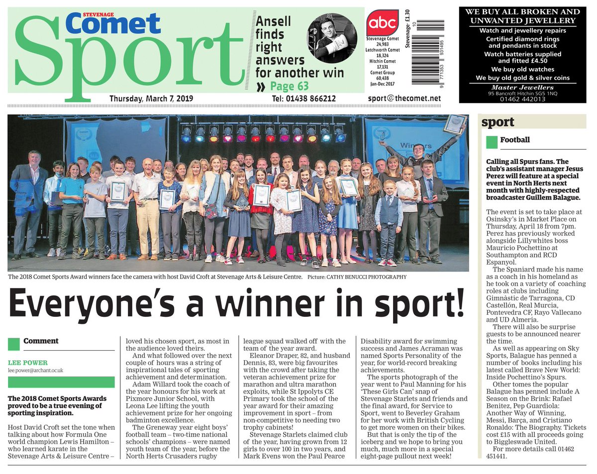 Congratulations to our 2018 winners as featured in this week's <a href="/thecomet24/">The Comet</a> - next week we hope to bring you much, much more in a special eight-page pullout.
View the full list of our winners and finalists here ➡️ow.ly/KM4x30nUz2p