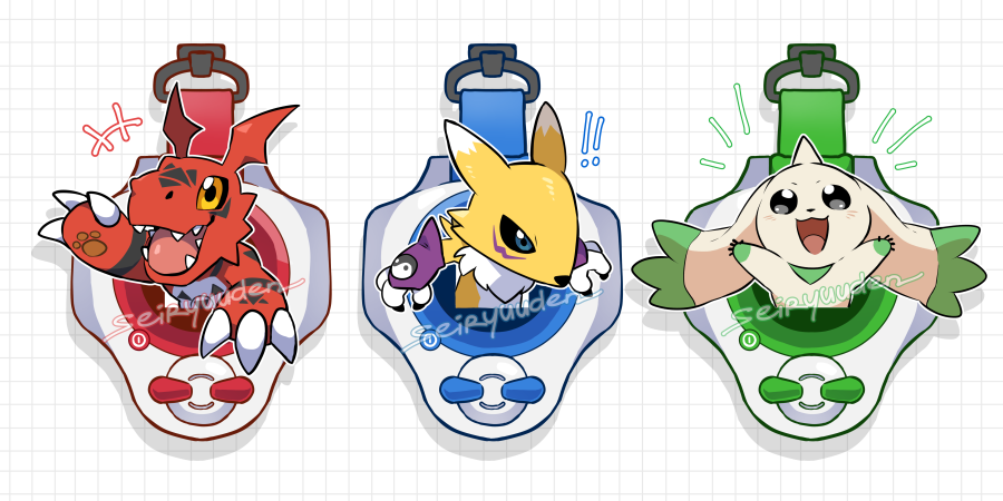 Digimon Tamers D-Ark acrylic keychains I'm planning to print! Please look forward to it <3